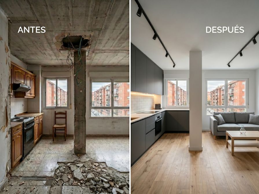 Reforma completa de piso en Coslada, antes y después