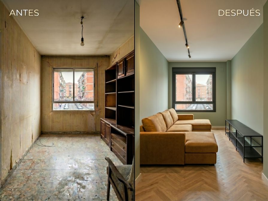 Reforma de piso deteriorado en Coslada, antes y después