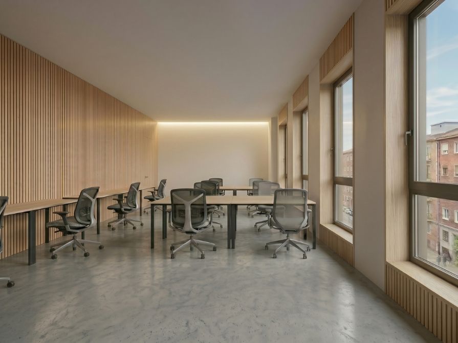 Reforma de oficinas en Coslada 1 Oficina reformada con escritorios