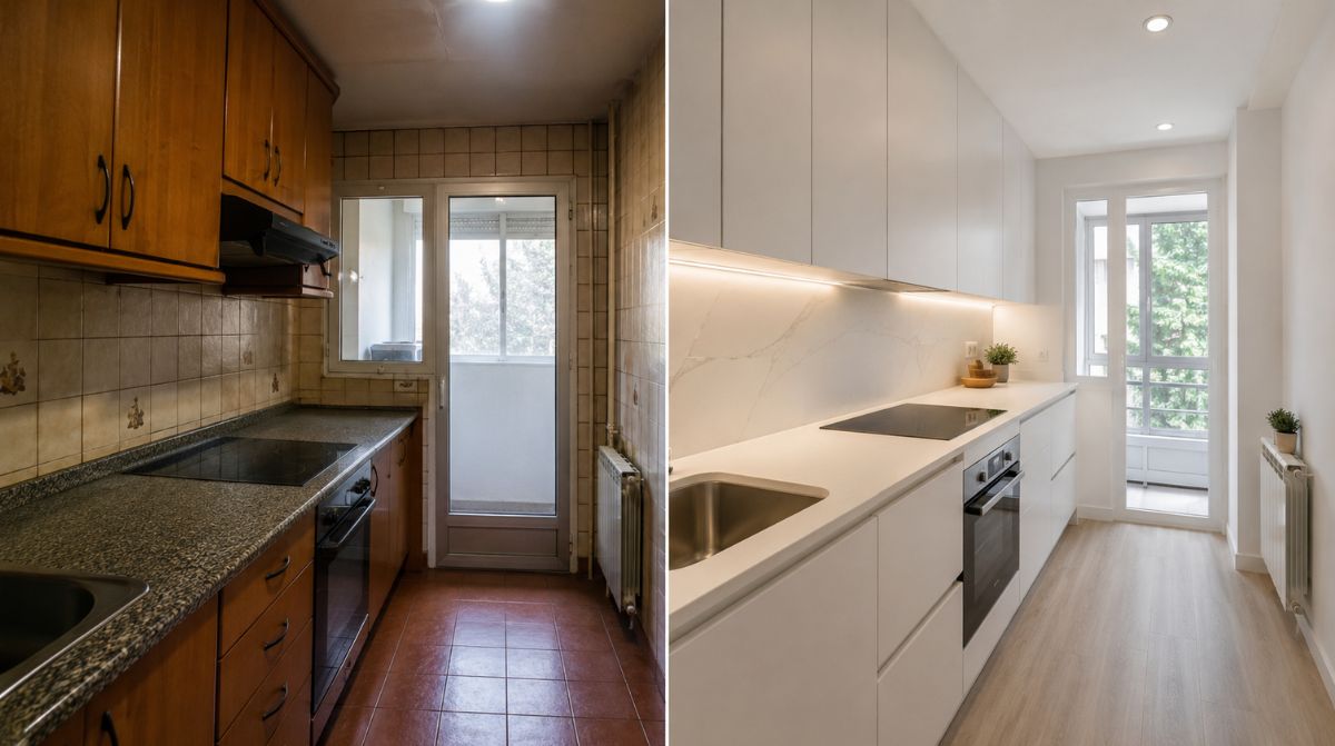 reforma de cocina en coslada piso antiguo