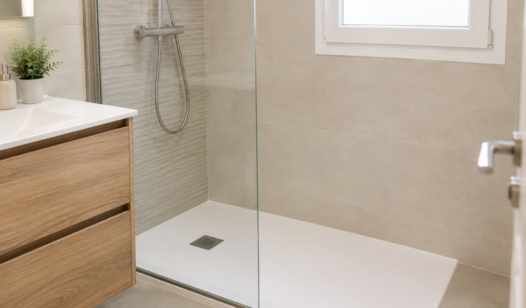 Cambiar bañera por ducha: precio y 1-3 días de obra 3 Baño con ducha tras cambiar la bañera en Madrid