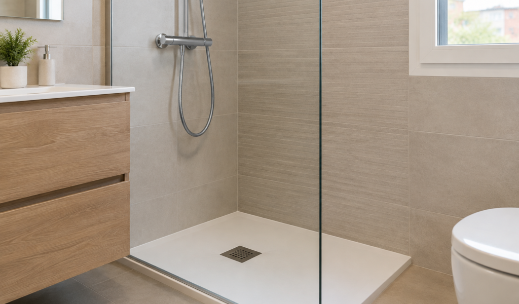 Cambiar bañera por ducha: precio y 1-3 días de obra 6 Profesional de Reformad instalando una ducha en Madrid