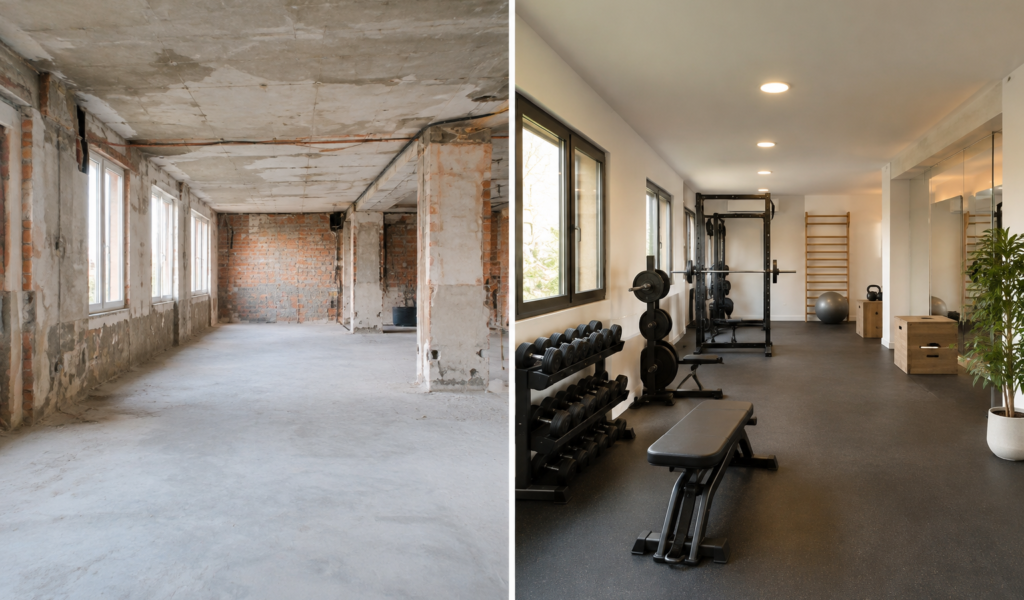 Reformas integrales en Coslada: precio por m² y presupuesto desglosado 2 Reforma integral de gimnasio en Coslada, antes y después